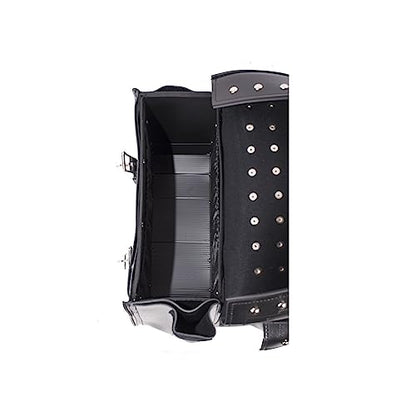 GARGOYLE BELLS Motorcycle Saddle Bags Studded PVC Motorcycle Luggage Bag with Gun Holsters For Softails Sportsters and Choppers Waterproof Tool Bags For Motorcycle (Black PVC, 15.5" x 6.5" x 12") - size: 14" x 12" x 10.5", style: Style 5