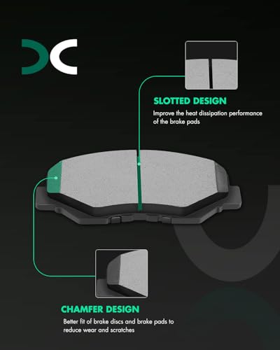 SCITOO Brake Kits Front and Rear Drill and Slotted Brake Rotor Ceramic Pads - size: 31275+D914 & 31318+D865 [4+8PCS]