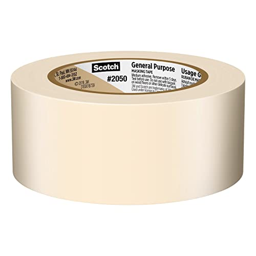 Scotch General Purpose Masking Tape, 1.88 inches by 60 yards, 2050 (Pack of 2) - size: 1.88" Width (2 Rolls)