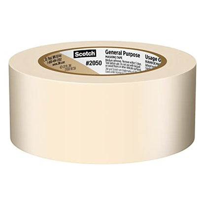 Scotch General Purpose Masking Tape, 1.88 inches by 60 yards, 2050 (Pack of 2) - size: 1.88" Width (2 Rolls)