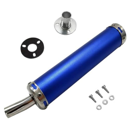 BADASS SHARKS Universal Motorcycle Exhaust Muffler Blue 22mm 2-Stroke - color: Blue
