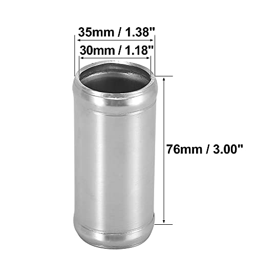 X AUTOHAUX Aluminum Alloy Hose Joint Pipe Set with 2 Clamps OD 1.38" 35mm Length 3" 76mm - size: 1.38"