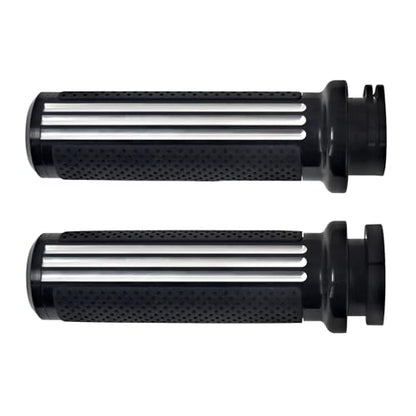 1 Inch Cable Throttle Handlebar Grips Motorcycle Hand Grips - color: #3 Black&Chrome