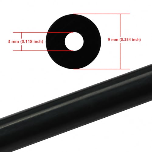 Ucreative 5FT ID 1/8" (3mm) OD 0.354" (9mm) Silicone Vacuum Hose Black - color: Black, size: 1/8" (3mm) - 5FT