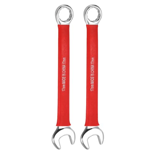 HARFINGTON 2Pcs Metric Combination Wrench 17mm 12-Point Box & Open End CR-V - size: 17mm