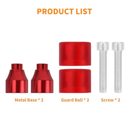 Crash Bar Wheel Screw Fit for Harley Touring and Softail - style: Red Wheel with Red Slider