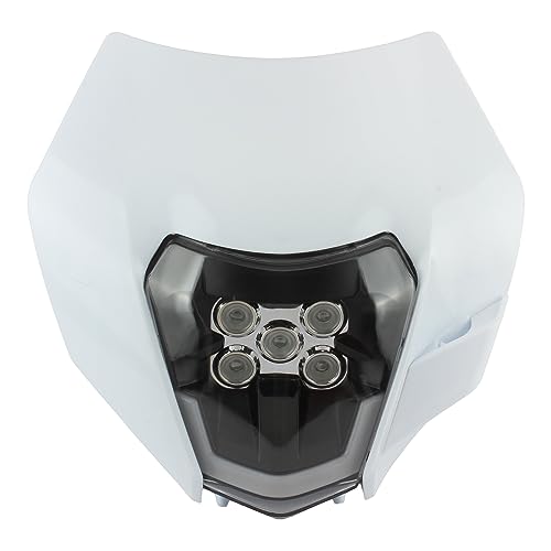 Dirt Bike LED Headlight,Universal Motorcycle Head Lamp Kit Compatible With Motocross Pit Bike Enduro ATV Supermoto 150 250 350 450 500 SX XCW EXC SXF XC SMC R 690(White) - color: 16-5LED White