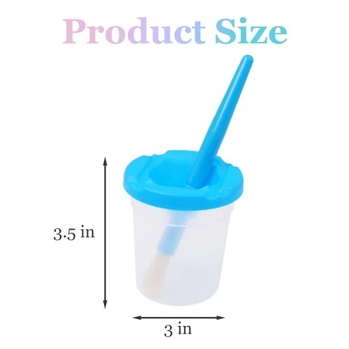 10pcs Paint Cups with Lids for Kids, Spill Proof Learning Color Cups for Young Artist