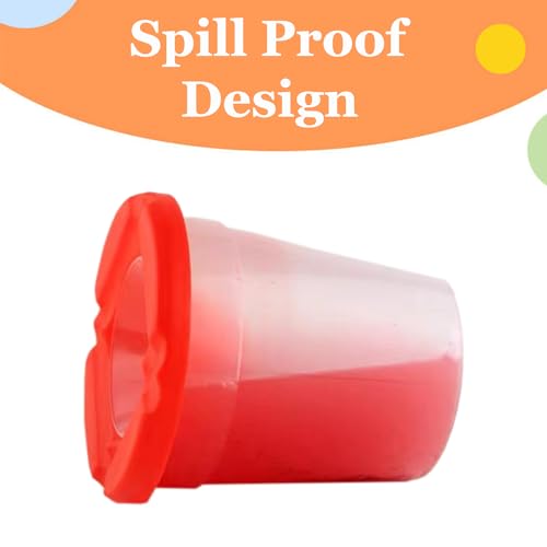 10pcs Paint Cups with Lids for Kids, Spill Proof Learning Color Cups for Young Artist