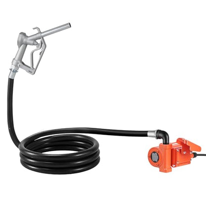 VEVOR Fuel Transfer Pump, 12V DC 15 GPM, Cast Iron Diesel Transfer Pump Kit, with Manual Nozzle, Discharge Hose, Overheat Protection, Power Cable, Explosion-Proof, for Gasoline Diesel Kerosene & More - size: 12V 15GPM