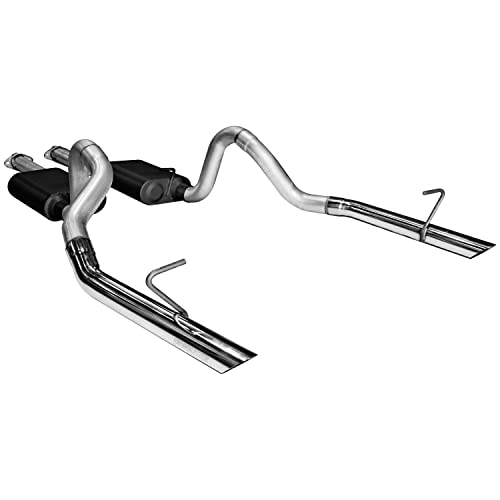 Flowmaster 17213 American Thunder Cat-Back Exhaust Kit 2.5 Inch Aluminized Steel Polished 304 Stainless Steel Tips Compatible with 1987-1993 Ford Mustang LX 5.0 and 1986 Mustang GT