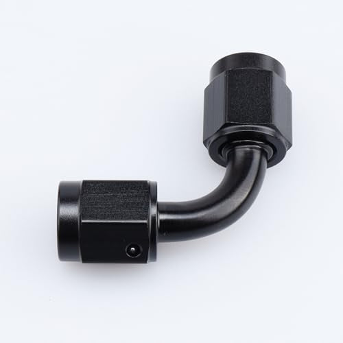 AC PERFORMANCE -3 AN Female to -3 AN Female 90 Degree Swivel Coupler Union Fitting Adapter Aluminum Black - color: Black 90, size: 3AN
