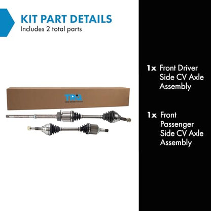 TRQ Front Driver and Passenger Side CV Axle Assembly Set 2 Piece - style: CSA70804