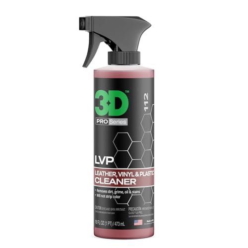 3D LVP Interior Cleaner - Removes Dirt, Grime, Grease, Oil & Stains from Leather, Vinyl & Plastic - Great for Seats, Steering Wheels, Door Panels, Dashboards - Car, Office, Home Use 16oz. - size: 15.89 Fl Oz (Pack of 1)