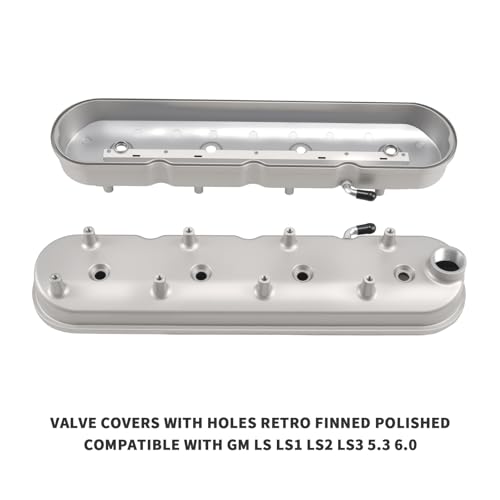 Cast Aluminum Valve Covers with Coil Mounts - color: Sliver, size: GM LS1-LS6