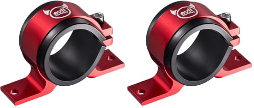 EVIL ENERGY 50mm Fuel Filter Mounting Bracket, Fuel Pump Clamp Holder Red (Pack of 2) - color: Red, size: 50mm (Pack of 2)