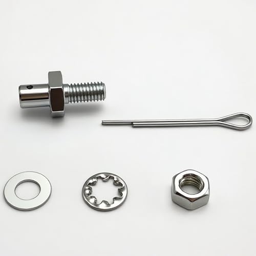 Throttle Cable Adapter Stud Kit with Bracket & Ends #8009 | Compatible with 1977+ Chevrolet (Includes Nut, Washers, Cotter Pin) - color: Silver 1 pack