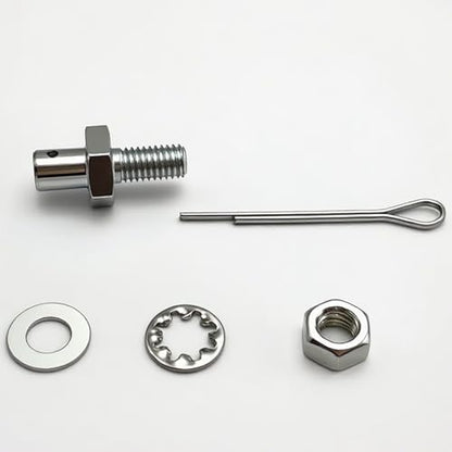 Throttle Cable Adapter Stud Kit with Bracket & Ends #8009 | Compatible with 1977+ Chevrolet (Includes Nut, Washers, Cotter Pin) - color: Silver 1 pack