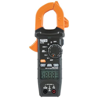 Klein Tools CL120 Digital Clamp Meter, Auto-Ranging 400 Amp AC - size: Clamp Meter