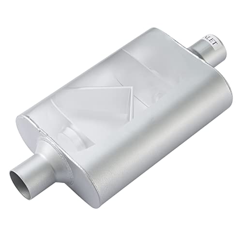 Universal Exhaust Muffler with Aggressive Sound, Anti-corrosive Muffler, Chamber Performance Mufflers for Cars, Trucks(2.5" center in | 2.5" center out | Overall 18") - color: center in | center out, size: 2.5" center in | 2.5" center out | Overall 18"