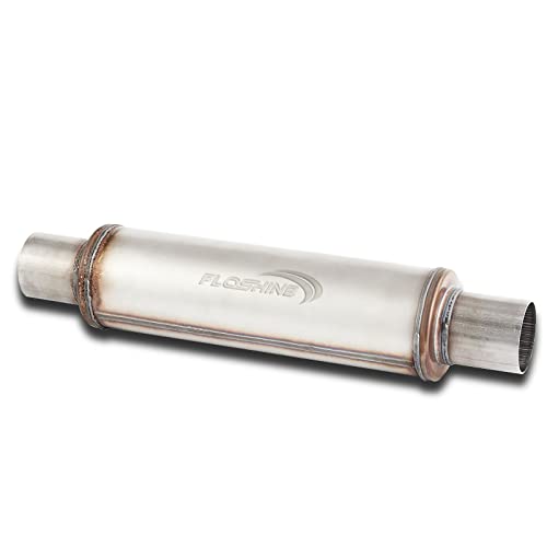 Exhaust Muffler Universal Stainless Steel Straight Through Design,Resonator Super 10 Muffler (3'') - size: 3''