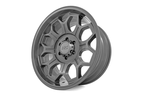 Rough Country Series 77 One-Piece Wheel-20x10, 6x5.5 Bolt Pattern, 25mm, Gun Metal Gray Wheel with Painted (20 x 10. inches /6 x 5 inches, -25 mm Offset)