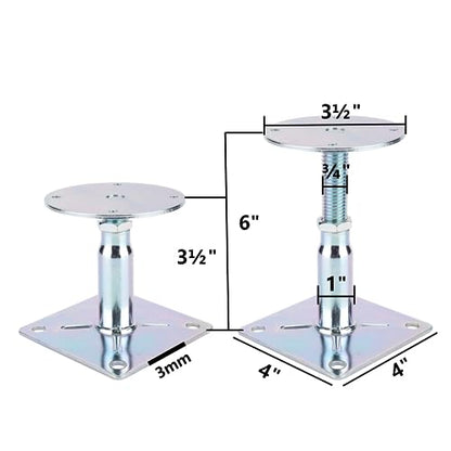2 Pack Adjustable Floor Jack, 3.5 to 6 Inch, Mini Screw Jack, RV Step Stabilizer, House Leveling - size: 2 Pack 3.5-6 inch