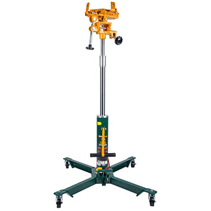 Omega Pro Hydraulic Transmission Jack - Telescopic Air Manual Lifting with Foot Pump - 1000 lb. Capacity for Garage Shop