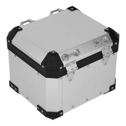 TCT-MOTORPARTS Aluminum Top Case 38L Rear Tail Luggage Box Fits for BMW R1200GS ADV F850 F900GS R1250GS Adventure - color: Chrome Tail Luggage Box (38L)