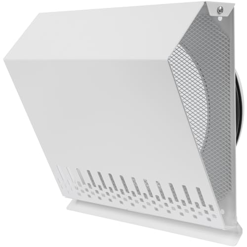 Vent Systems 8" Inch Air Supply Vent Cover with Rubber Gasket - White Galvanized Steel - Robust and Weatherproof Outdoor Air Intake Box - Duct or Surface Mounting - Rain and Snow Protection - color: White, size: ø8" Inch - Supply