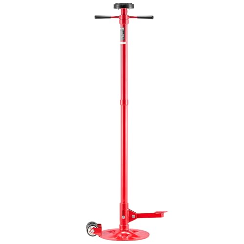 VEVOR Underhoist Support Stand, 3/4 Ton (1653 lbs) Capacity Under Hoist Jack Stand with Two Wheels, Lifting from 51.97" to 80", Bearing Mounted Spin Handle, Foot Pedal, Support Vehicle Components