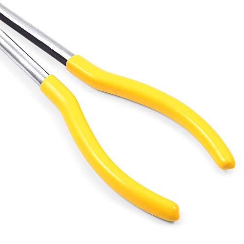 SPEEDWOX 11 Inches Long Reach Needle Nose Pliers Long Nose Pliers Straight Serrated Jaws - style: Straight