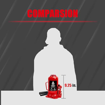 Jack Boss Bottle Jack 20 Ton (40,000 LBs) Hydraulic Car Jack, Fit for Auto Truck Repair and House Lift, Red - size: 20 TON