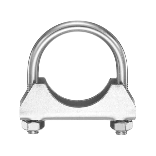 HARFINGTON U Bolt Muffler Exhaust Clamp 45mm/1.77" 304 Stainless Steel U-Bolt Clamps Muffler Tip Hook Saddle Exhaust Clip for Tip Pipes Connection - size: 45mm
