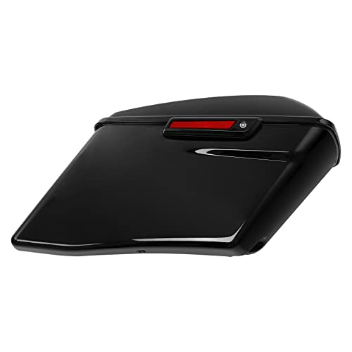 TCT-MOTORPARTS 4" Stretched Hard Saddlebags Fit for CVO Street Glide 14-24 - color: Vivid Black w/ Black Latches