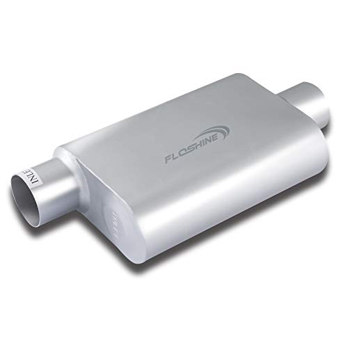 Universal Mufflers Dual Chamber 3" offset inlet (ID) 3" center outlet (ID) Performance Automotive Muffler Exhaust FH43041 - size: 3"