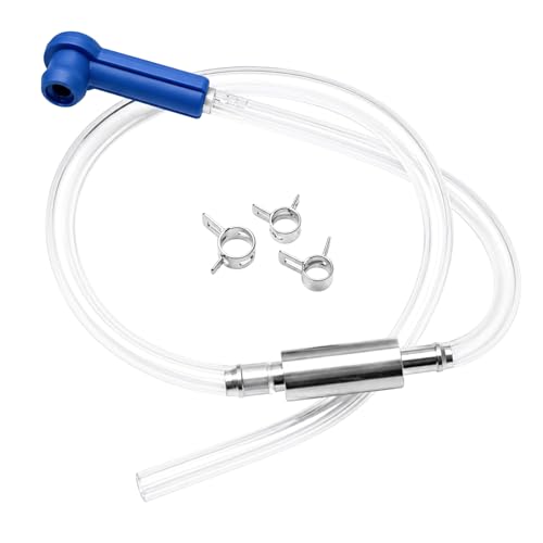 Brake Bleeder Kit, One Way Check Valve Brake Fluid Hose Hydraulic Bleeding Tool with Clamps, Heavy Duty Tube Bleeding Tool Kit for Car Motorcycle Clutch, Car Accessories (Blue) - color: Blue