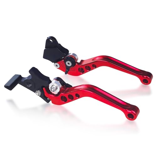 Short Brake Clutch Levers,Aluminum Alloy Motorcycle Brake Handle Levers Red