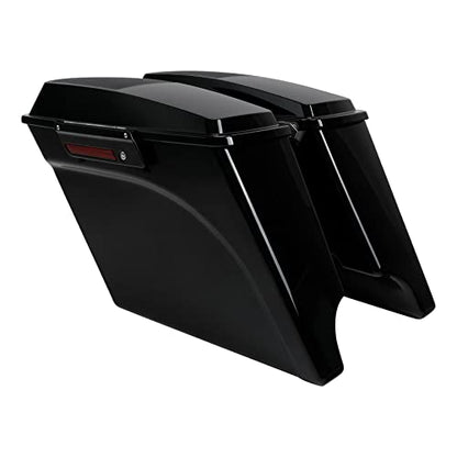 TCMT 5" Stretched Extended Saddlebags 6X9" Speaker Lids lED Rear Fender Fit For Harley Touring Road King Electra Street Road Glide 2009-2013 - color: Rear Fender Smoke Lens, size: 5" Stretched Saddlebags 6x9" Lids(Black Latches)