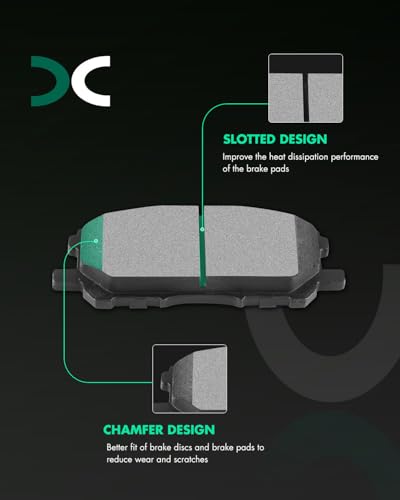SCITOO Front Rear Disc Brake Pad Sets Fit For Toyota For Highlander 2006-07 - size: Front D1005 & Rear D996 [8PCS]