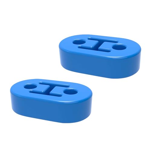 2 Pack Exhaust Rubber Hanger, Rubber Muffler Hangers with 2 Holes 0.47 Inch - color: blue-2PCS