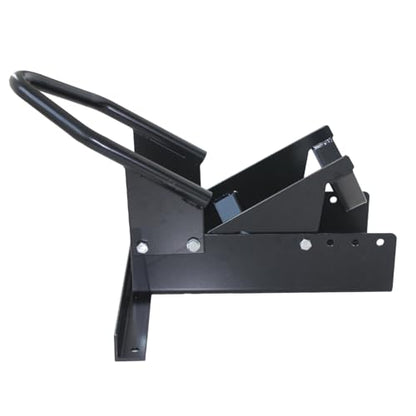 MaxxHaul Motorcycle Wheel Chock - Pivoting Self-Locking Cradle - Fits 14 to 21 Inch Tires - Universal Trailer and Garage Stand (80077) - color: Black