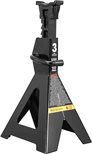 Big RED AT43006BR Steel Jack Stands: 3 Ton (6,000 LBs) Capacity, 2 Pack, Black - size: 3 TON