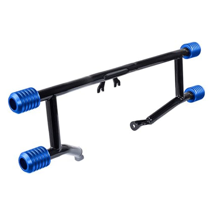 Advanblack Protek Two Step Highway Peg Crash Bar with CNC Slider Fit for 2014-2025 Harley Touring Road Glide Street Glide Electra Glide – Engine Guard Performance Upgrade (Blue CNC) - color: Blue CNC