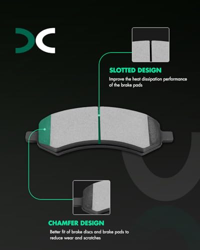 SCITOO Disc Brake Pad Sets D967 D1084 8PCS Fit For Ram 1500 2011-2018 - size: Front D1084 & Rear D967 [8PCS]