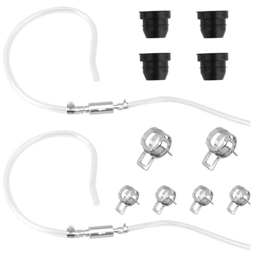 Penitue 2 Pack Universal Brake Bleeder Hose Kit with One-Way Check Valve, Motorcycle & Car Fluid Bleeding Tube Tool for Clutch and Brake System (Includes Metal Clips)