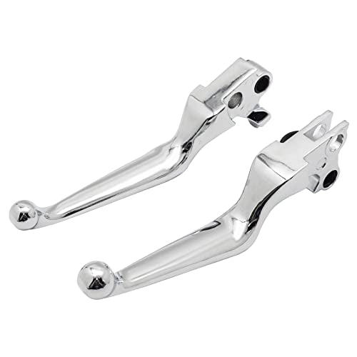 M MATI Brake Clutch Lever Chrome for Harley Davidson Sportster 1200 883 Softail Dyna Electra Glide Road King Fat Boy Night Train Street Bob - color: Chrome