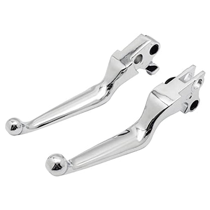 M MATI Brake Clutch Lever Chrome for Harley Davidson Sportster 1200 883 Softail Dyna Electra Glide Road King Fat Boy Night Train Street Bob - color: Chrome