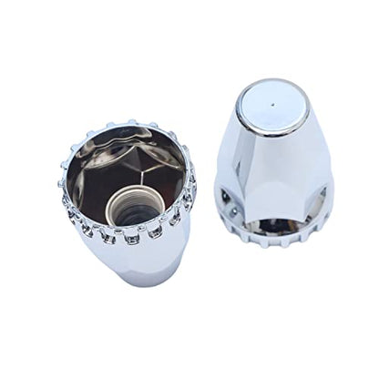 ABS Plastic Chromed Hubcaps Front and Rear Wheel Axle Cover Set with 33mm Thread-On Lug Nut Covers for Semi Trucks (Dome) - color: Dome