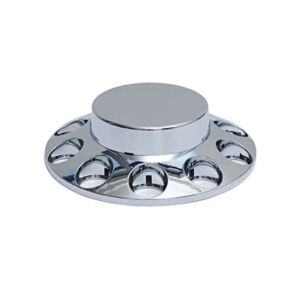 ABS Plastic Chromed Hubcaps Front and Rear Wheel Axle Cover Set with 33mm Thread-On Lug Nut Covers for Semi Trucks (Flat) - color: Flat